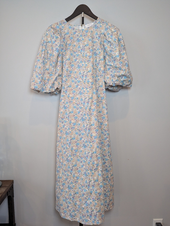 Mable Dresses & Skirts - Mable Women's Size S Long Ditsy Floral Puff Sleeve Cotton Dress Whimsical